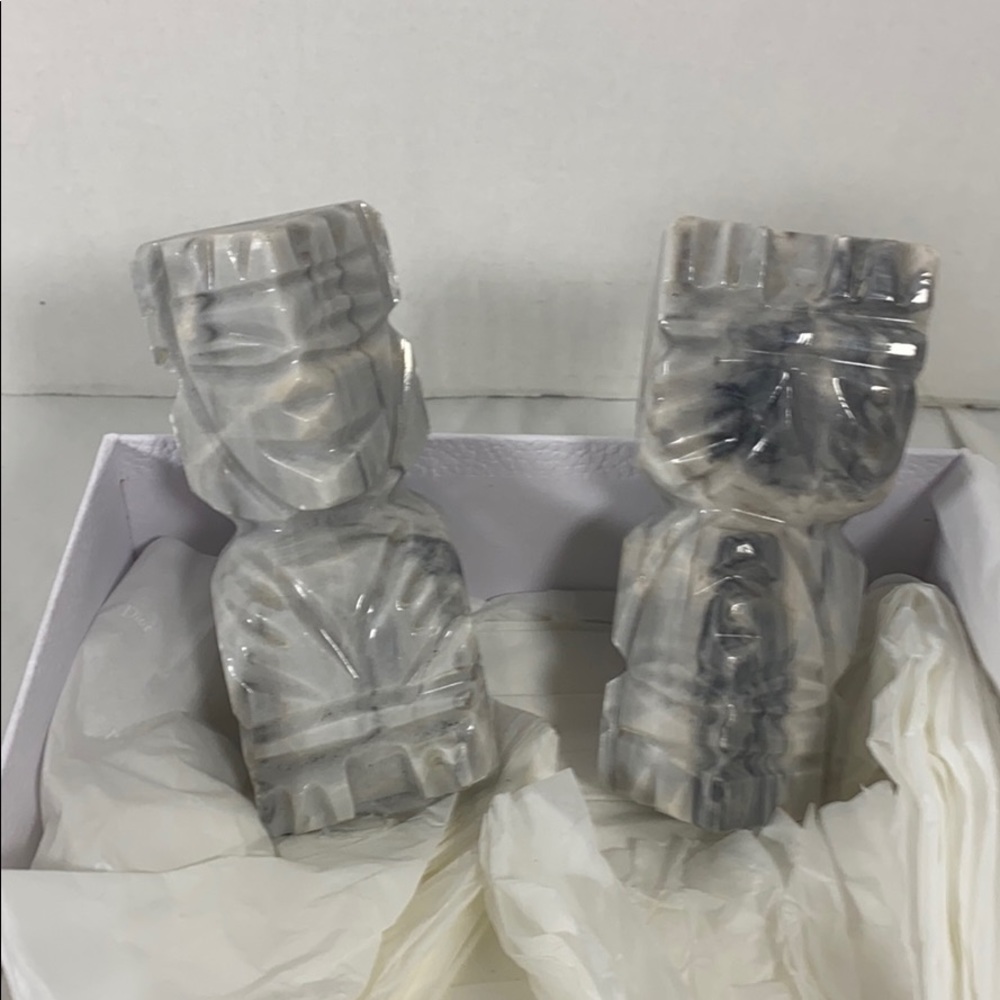 Onyx Marble Bookends Mexican Aztec Totem